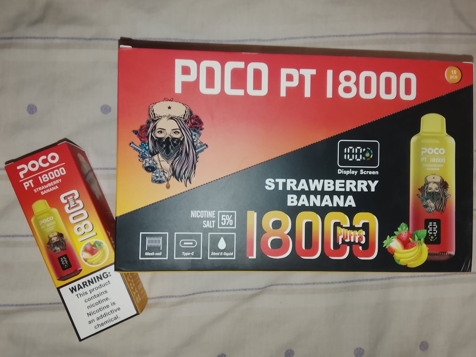 Vaper POCO PT 18000 caladas. Fresa/platano