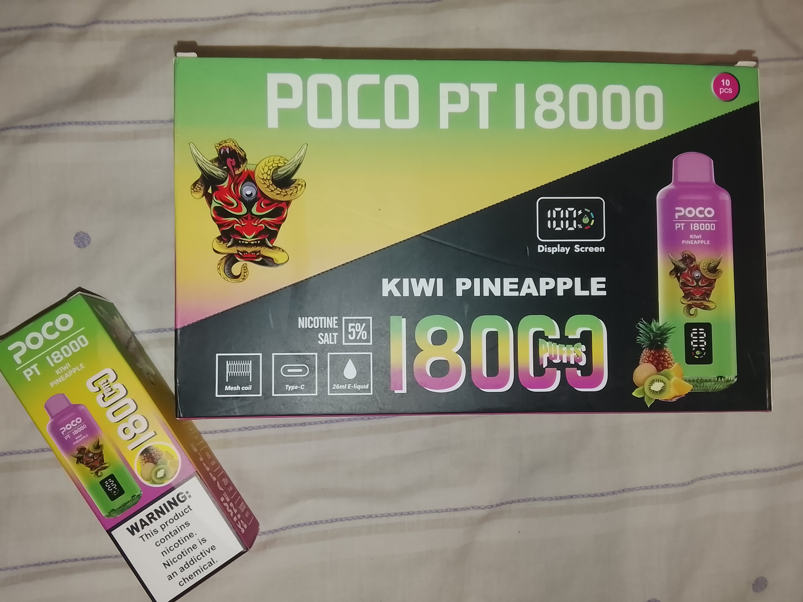 Vaper POCO PT 18000 caladas . Kiwi/piña.