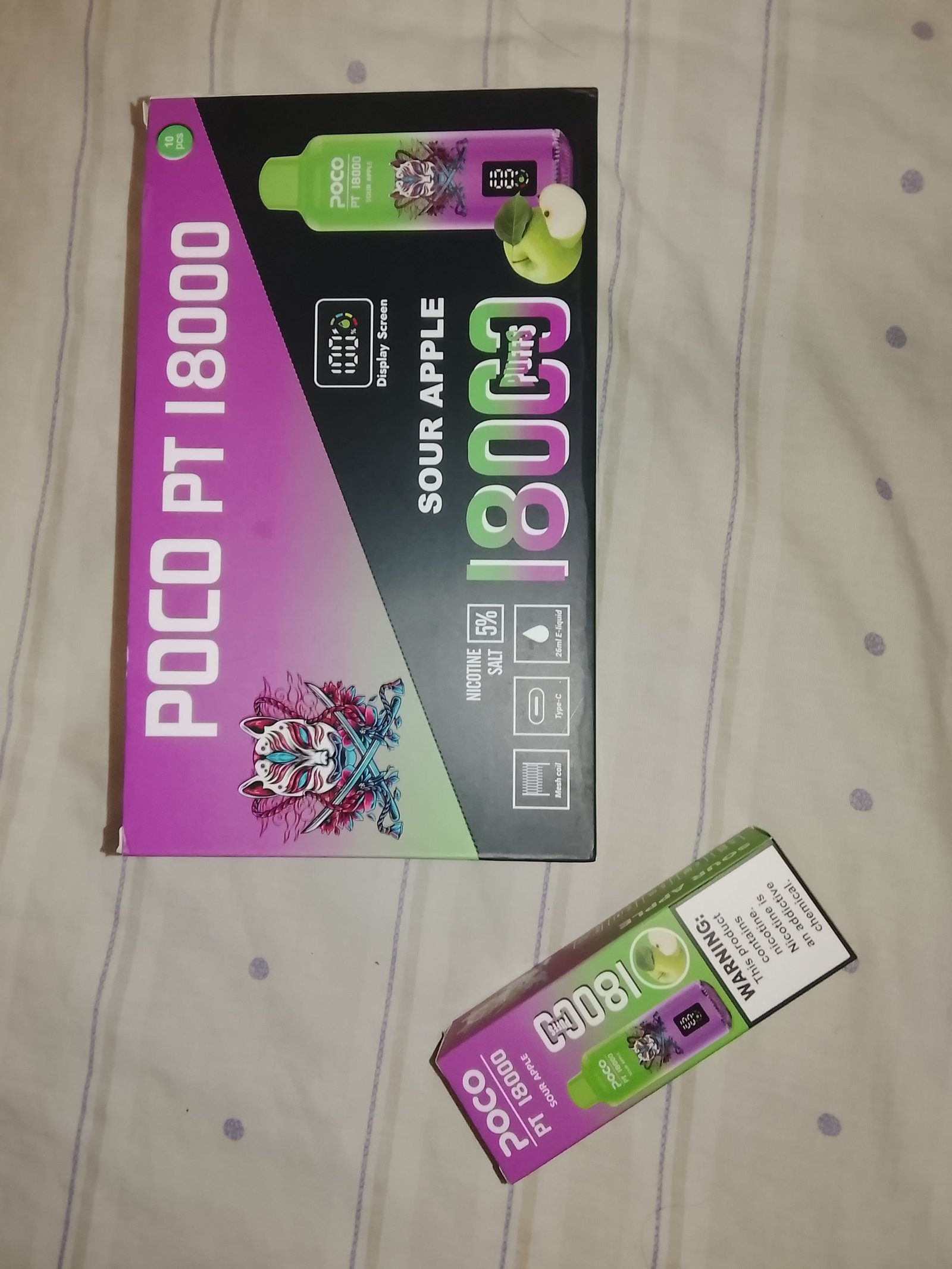 Vaper POCO PT 18000 caladas. Manzana verde.